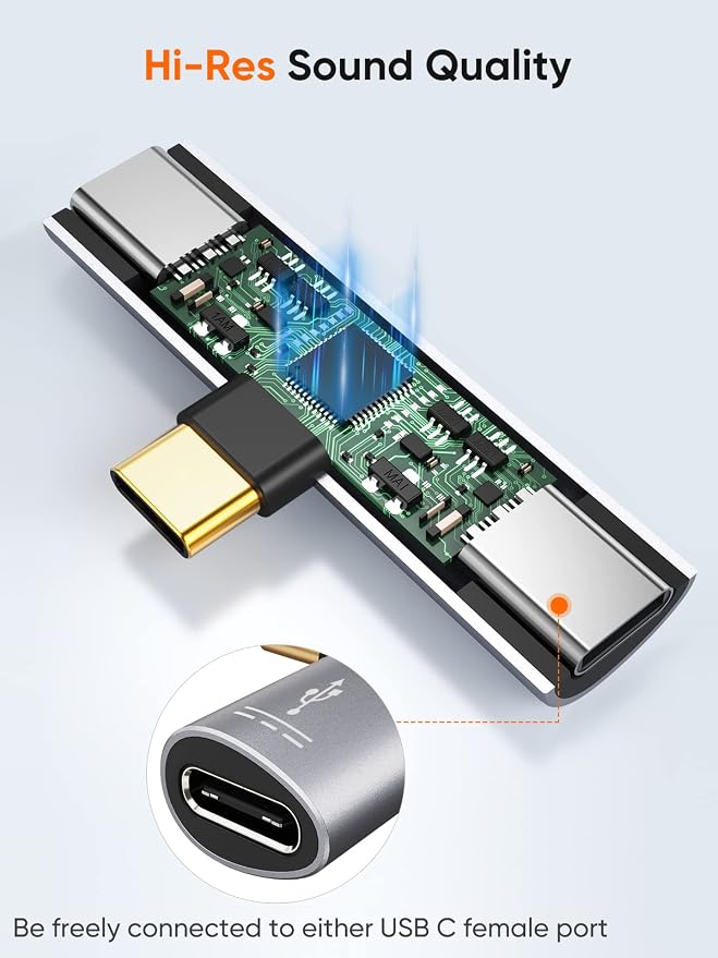 CableCreation USB C Splitter, 2-in-1 USB C Audio and PD Charging Adapter - Image 5