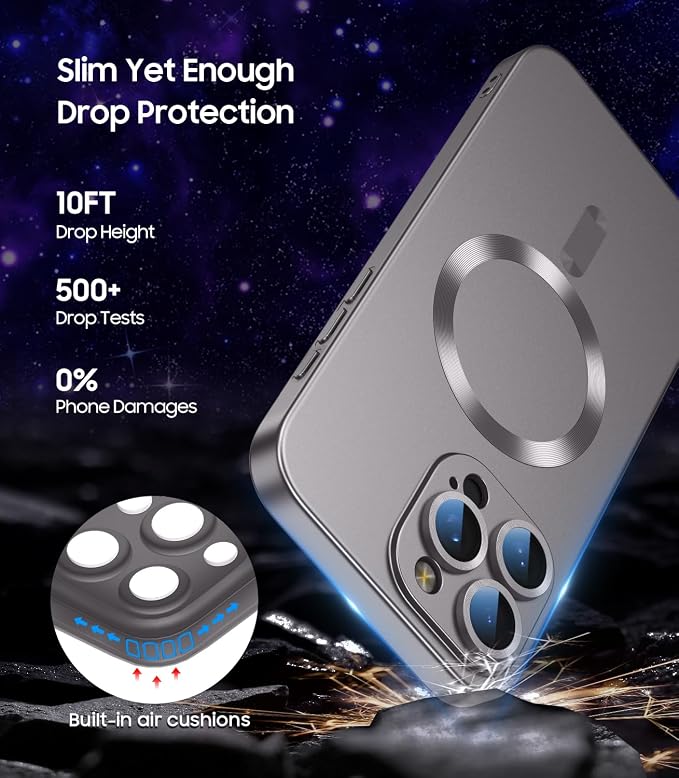 Magnetic for iPhone 16 Pro Case Slim Soft Silicone Bumper Shockproof Metallic - Image 5