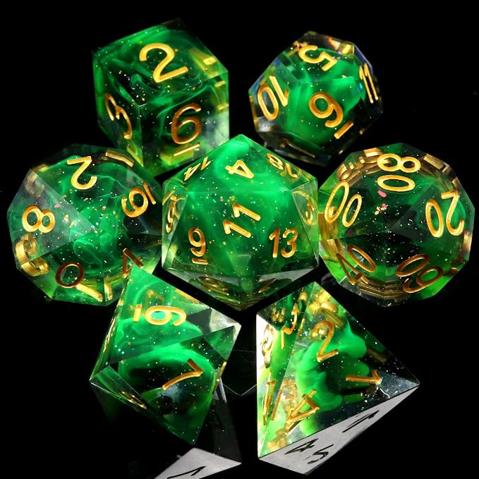 Haxtec Glitter DND Dice Set Sharp Edge Dice - Image 2