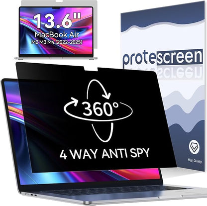 360° Privacy Screen for MacBook Air 13.6/13 Inch, 4 Way Privacy Anti Glare Blue by Protescreen