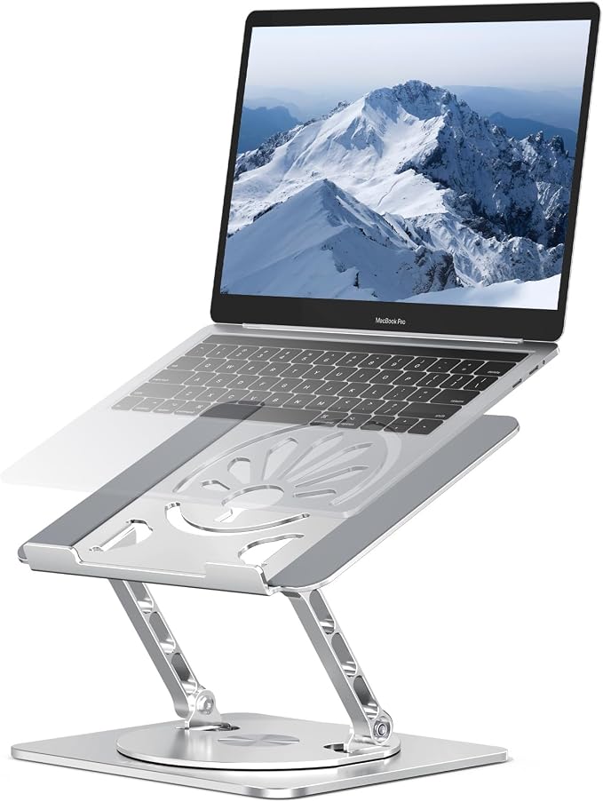 Adjustable Laptop Stand for Desk-360° Rotating Foldable Laptop Holder Ergonomic by Axbima