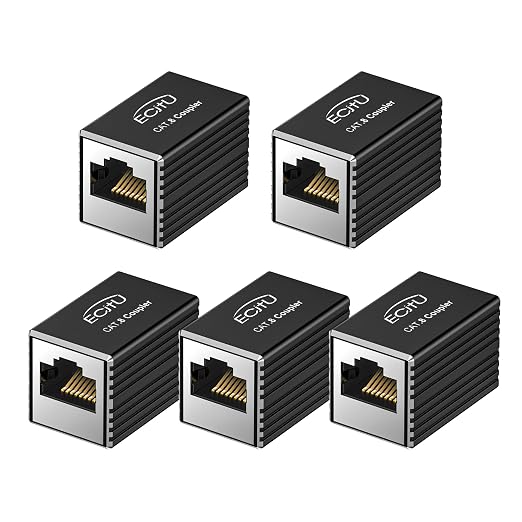 RJ45 Coupler, 5 Pack Ethernet Adapters Female to Female, Ethernet Cable by ECJTU-US