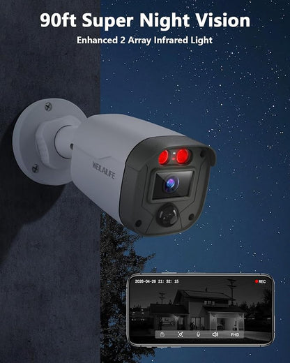 【90ft Super Night Vision】 5MP Outdoor Wired Security Camera System, Home Video - Image 8
