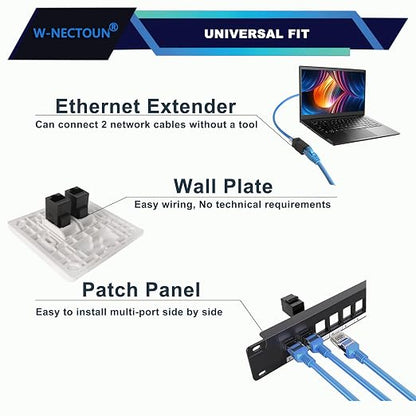 CAT6 RJ45 Keystone Couplers 25-Pack, Cat 6 Keystone Jacks, Ethernet Keystone - Image 4