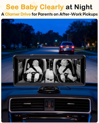 1080P Dual Baby Car Camera: 6.8" Night Vision Monitor 2-Kids from Head to Toe - Image 6