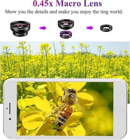 Apexel Phone Camera Lens, 2 in 1 Cell Phone Clip-on Lens Kit 0.45X Wide Angle - Image 6