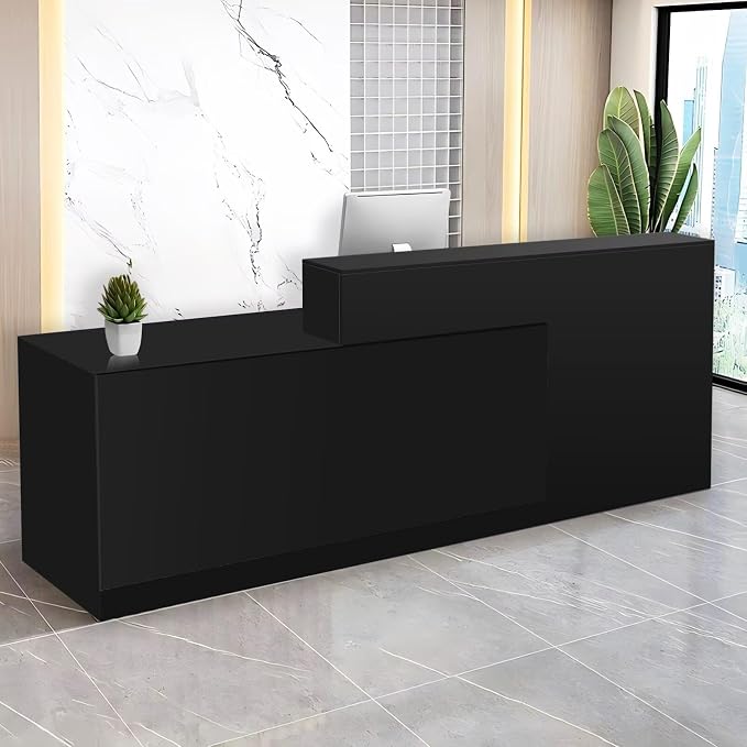 Reception Desk with Counter Modern Checkout Counter with Lockable Drawer by Unknown