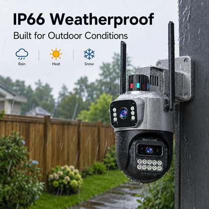 Outdoor Camera, Dual Lens PTZ 6MP Security Camera Outdoor, 6X Digital Zoom - Image 7