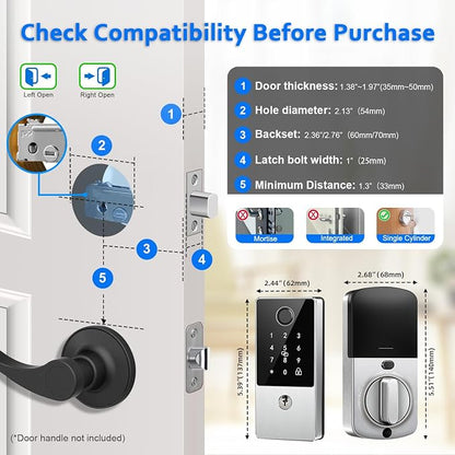 Smart Door Lock Deadbolt, Keyless Entry Door Lock - Image 6