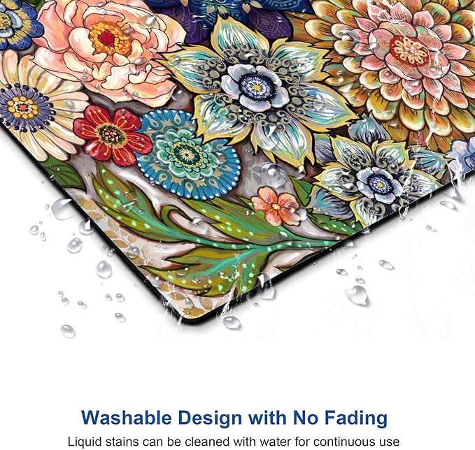 Mouse Pad, Abstract Floral Mouse Pad, Premium-Textured Computer Mouse Mat - Image 5