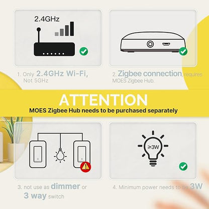MOES 2nd Generation Zigbee Smart Switches 3 Gang, No Netural Wire, Require MOES - Image 8