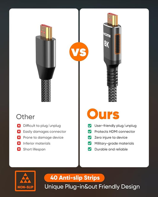 Snowkids Long HDMI Cable 25 ft, 8K 48Gbps Ultra High-Speed HDMI 2.1 Cables Cord - Image 2