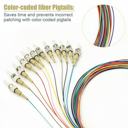 12 Strand Multimode OM1 62.5/125 ST-UPC Fiber Pigtail, ST OM1 Fiber Optic - Image 3