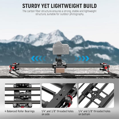 NEEWER 31.5"/80cm Motorized Camera Slider, App Wireless Control DSLR Carbon - Image 6