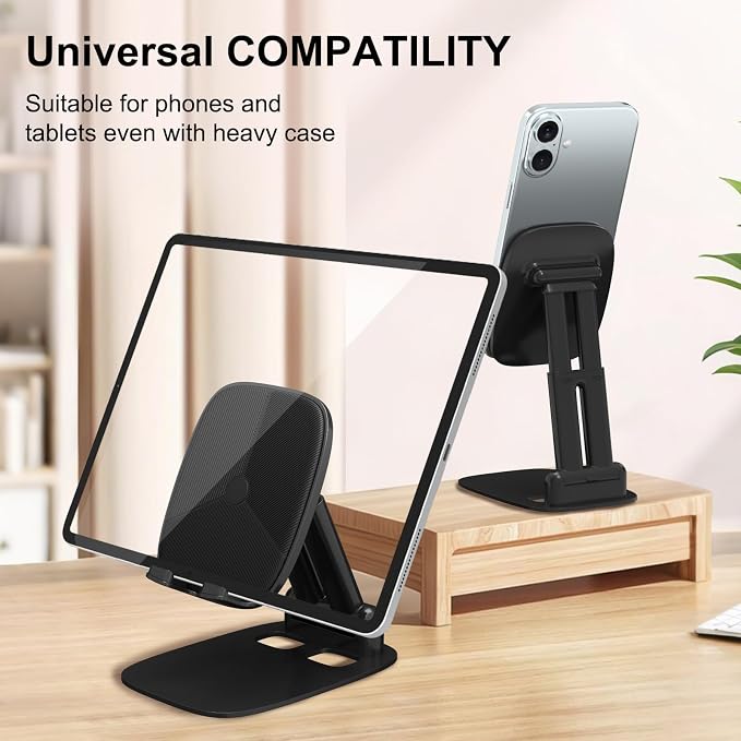 DEERLAMN Cell Phone Stand for Desk, Height Adjustable Cell Phone Holder - Image 3
