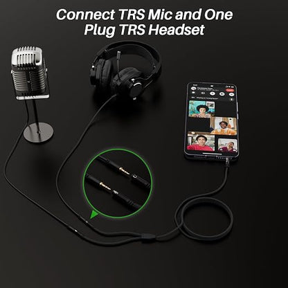 1/8inch Aux Headphone Splitter 2 Way Cable 6FT, 3.5mm 1 Male to 2 Female Mic - Image 4