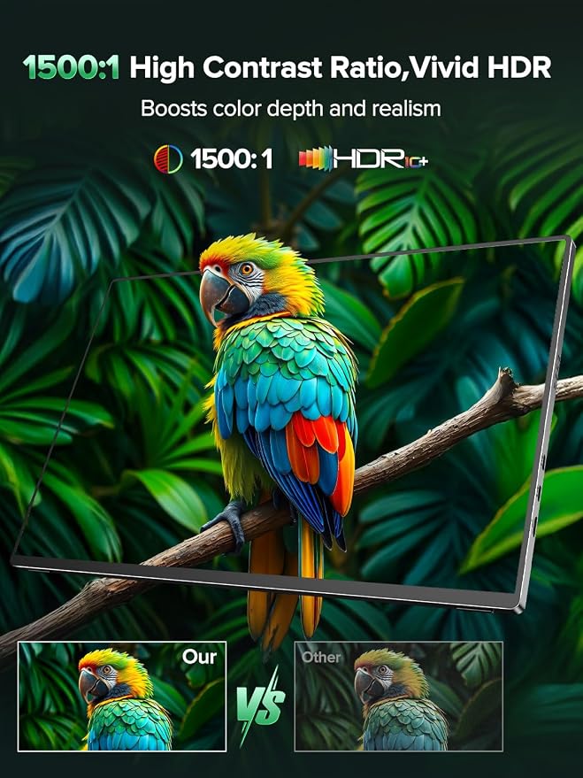 Newsoul 4K Portable Monitor, 3840 * 2400 UHD 16" Gaming Monitor 1200Nits 1500:1 - Image 5