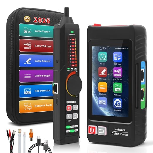 Multifunction RJ45 Network Caber Tester, Rechargeable Ethernet Cable Tracer by Henkion