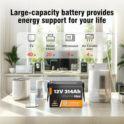 12V 314Ah LiFePO4 Lithium Mini Battery, Max. 4019Wh Energy, 15000+ Deep Cycles - Image 8