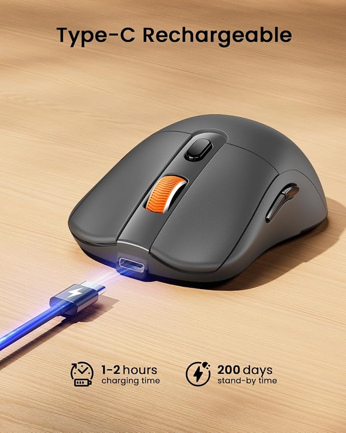 ProtoArc Bluetooth Wireless Mouse, USB C Mouse, EM15 Rechargeable Compact - Image 3