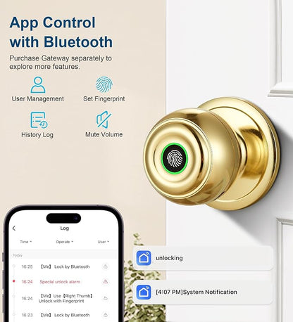 Fingerprint Door Lock, Smart Fingerprint Door Knob - Image 6