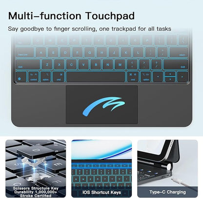for iPad Air 13 inch Case with Keyboard, iPad Pro 12.9 Magic Keyboard, Springy - Image 6