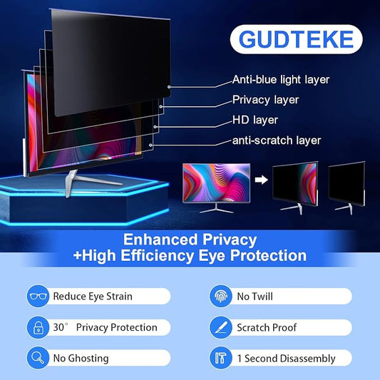 Computer Privacy Screen Filter 24" Hanging Privacy Screen Protector Compatible - Image 2