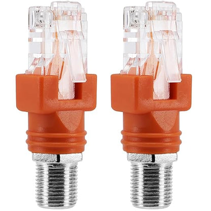 RF to RJ45 Converter Adapter, 2 Pack F Female to RJ45 Male Ethernet Adapter - Image 2