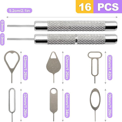 16 Pack SIM Card Ejector Tool Kit, Phone Tray Opener Pin - Image 2