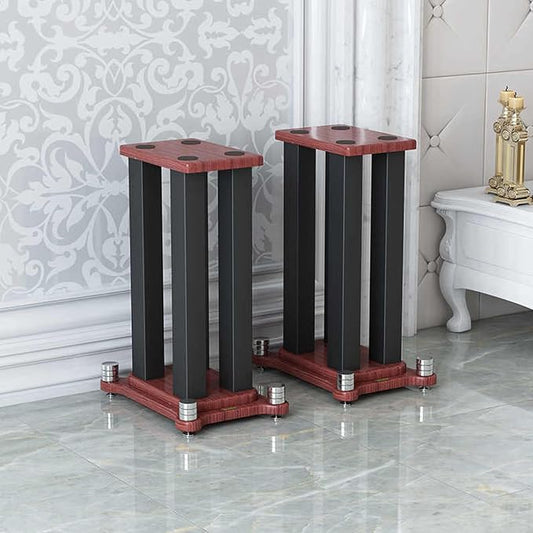 A Pair of Universal Speaker Stands, Heavy Duty Speaker Stands Holds Bookshelf by RAJYQODIS