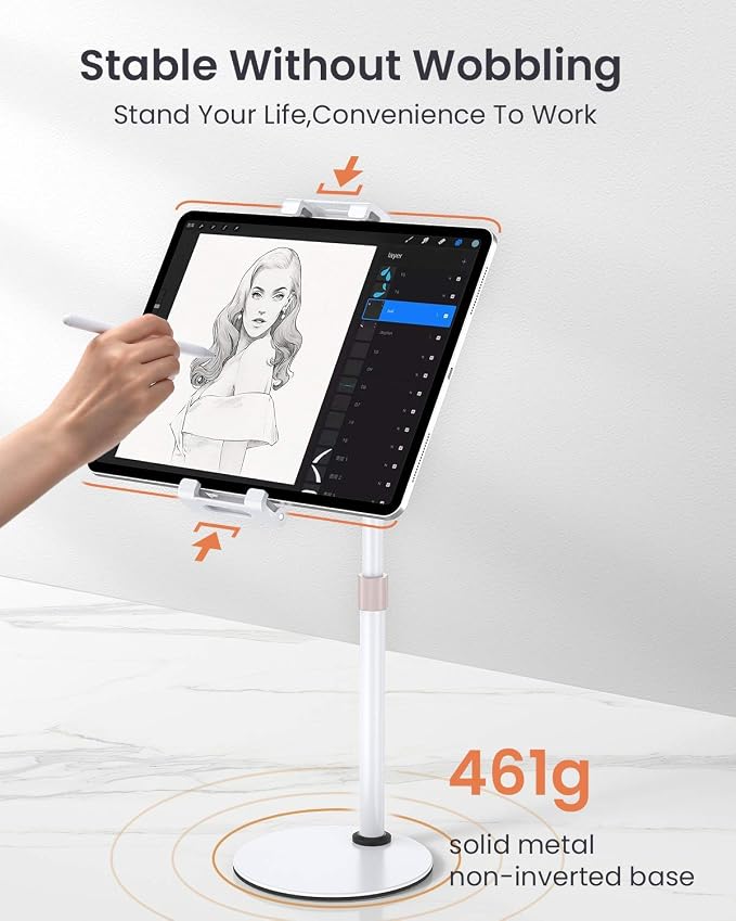 LISEN Tablet Stand Tablet Holder, Adjustable iPad Stands - Image 3