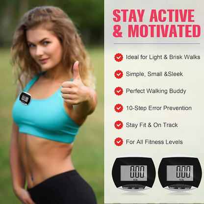 Weewooday Pedometer for Walking Steps and Miles Simple Pedometer Clip on - Image 5