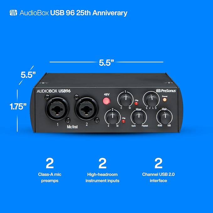 PreSonus AudioBox 96 25th Anniversary USB Audio Interface - Image 4