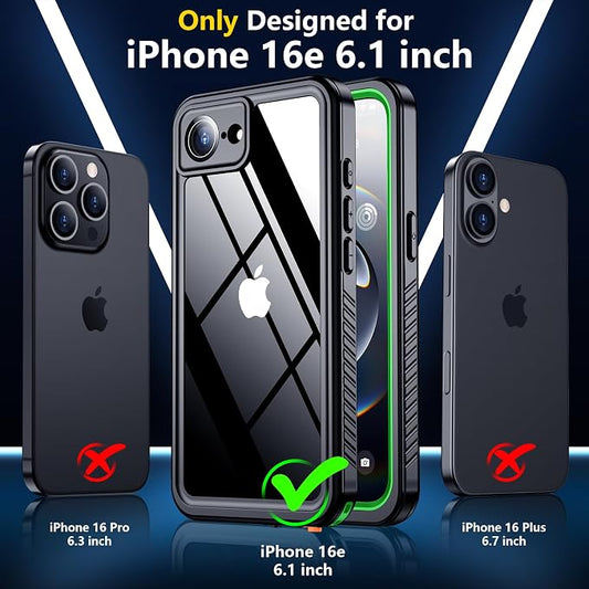 SPIDERCASE for iPhone 16e Case Waterproof, Built-in Screen & Camera Lens - Image 2