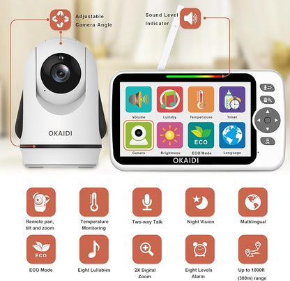 OKAIDI Baby Monitor No WiFi, 1000ft Baby Monitor - Image 2