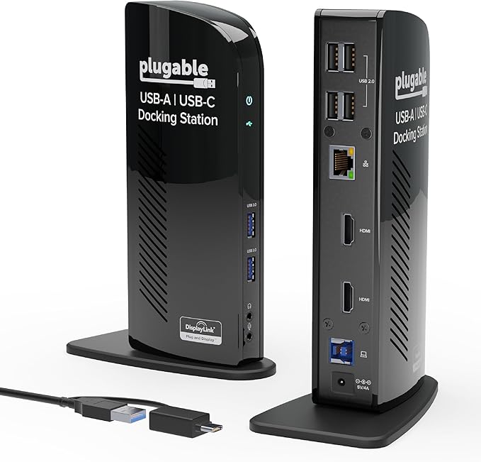 Plugable Universal Laptop Docking Station Dual HDMI Monitor by Plugable