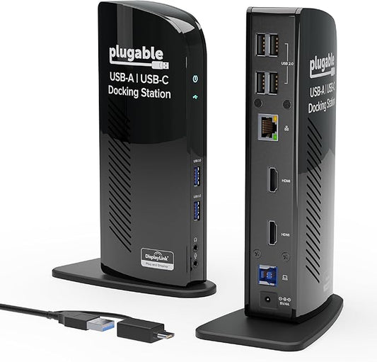 Plugable Universal Laptop Docking Station Dual HDMI Monitor by Plugable