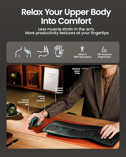 ProtoArc Ergonomic Vertical Mouse, EM11 NL Rechargeable Wireless Mouse Bluetooth - Image 4