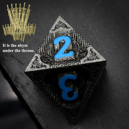 Haxtec Metal DND Dice Set Black Blue Dragon D&D Dice Set - Image 4