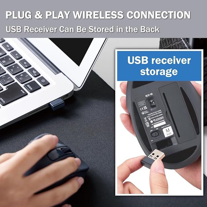 ELECOM Wireless Ergonomic Shape Mouse, 2.4GHz - Image 9