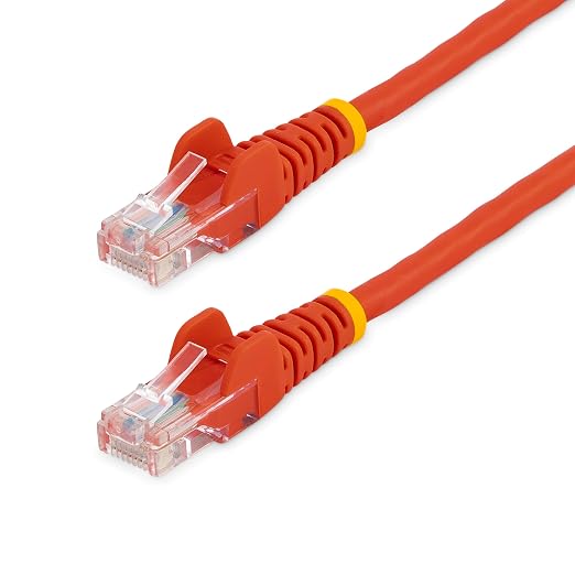 StarTech.com Cat5e Ethernet Cable - 2 ft - Red- Patch Cable - Snagless Cat5e by StarTech