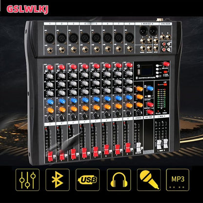 8 Channel Professional Digital Mixer Sound Board Console Bluetooth Live Studio - Image 4