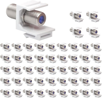 VCE 3GHz Coax Keystone Jack Insert Coaxial Cable Connector, F-Type RG6 Cable by VCE
