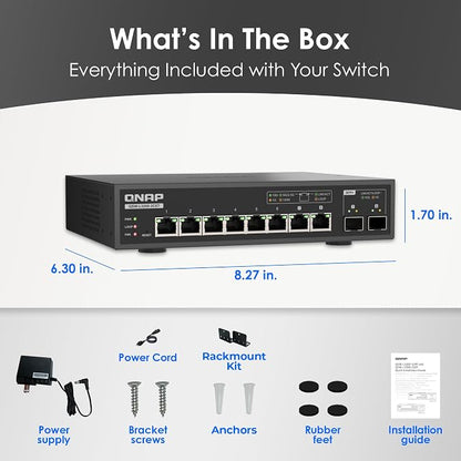 QNAP 8-Port Multi-Gig 10GbE Lite-Managed Network Switch – 6× 10/5/2.5/1G RJ-45 - Image 8
