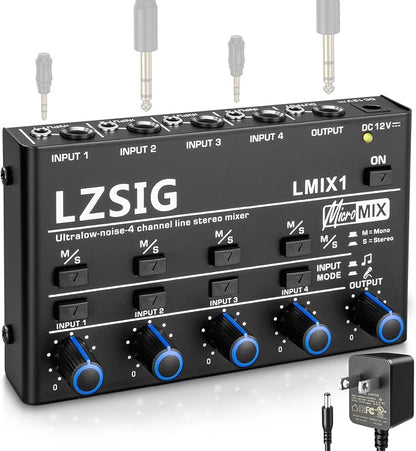LZSIG Mini Audio Mixer, Stereo Line Mixer by LZSIG