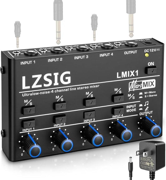 LZSIG Mini Audio Mixer, Stereo Line Mixer by LZSIG