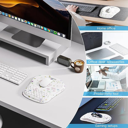 Mouse Pad with Wrist Rest, Ergonomic Mousepads with Wrist Support, Soft Lycra - Image 7