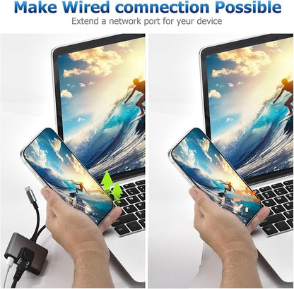 2 in 1 Lightning and Type C to RJ45 Ethernet Adapter Network Adapter, - Image 3