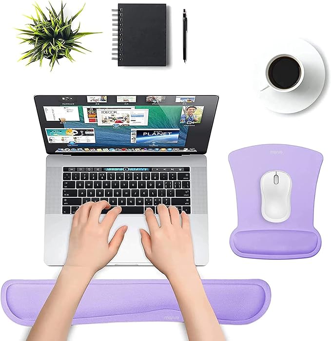 MOSISO Wrist Rest Support for Mouse Pad & Keyboard Set, Ergonomic Mousepad - Image 2
