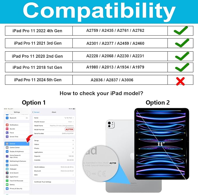 Case for iPad Pro 11 Inch 2022/2021/ 2020/2018: Cover for iPad 11 Inch 4th/ - Image 2